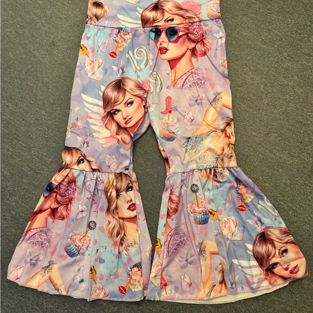 Taylor Swift Swifty Girls  Kids Flare Bell Bottoms 2T New
